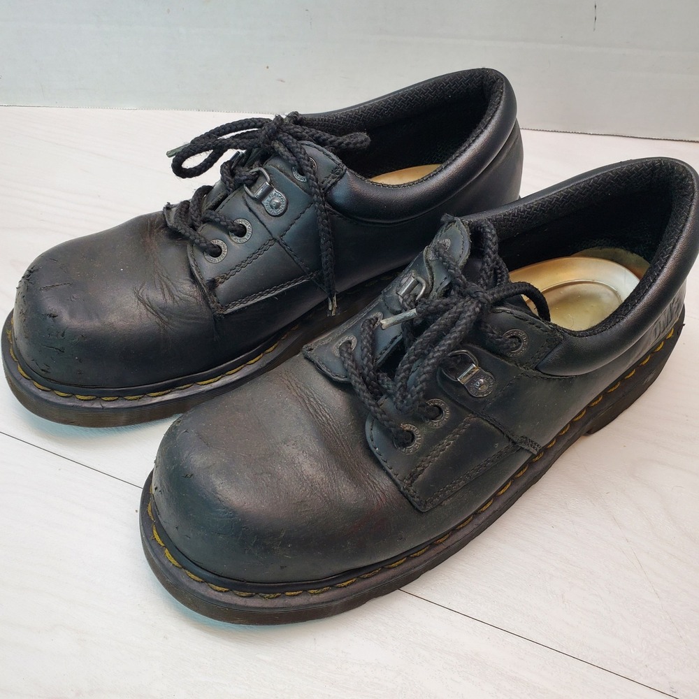 Dr. Martens Industrial Steel Toe Safety Shoes Black Leather Mens 10 Gorpocore EH